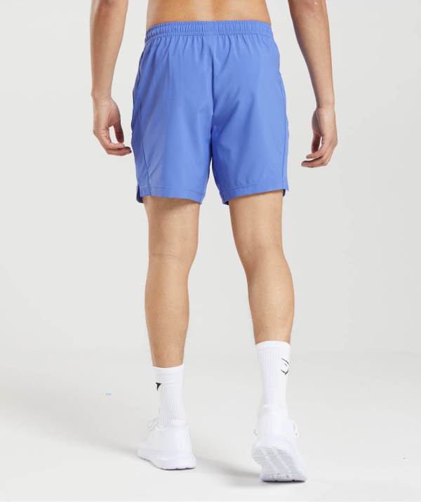 Panske Šortky Gymshark Sport Stripe 7" Modre | LU8716352